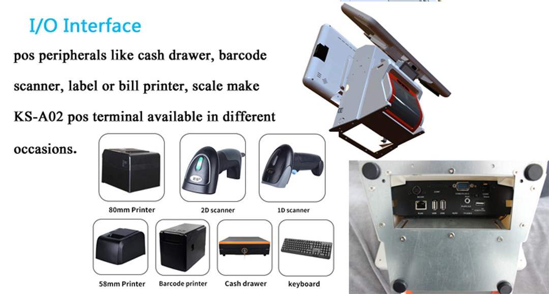 PTKSAI-Professional Dual Screen All-in-one Pos System Cash Register-5