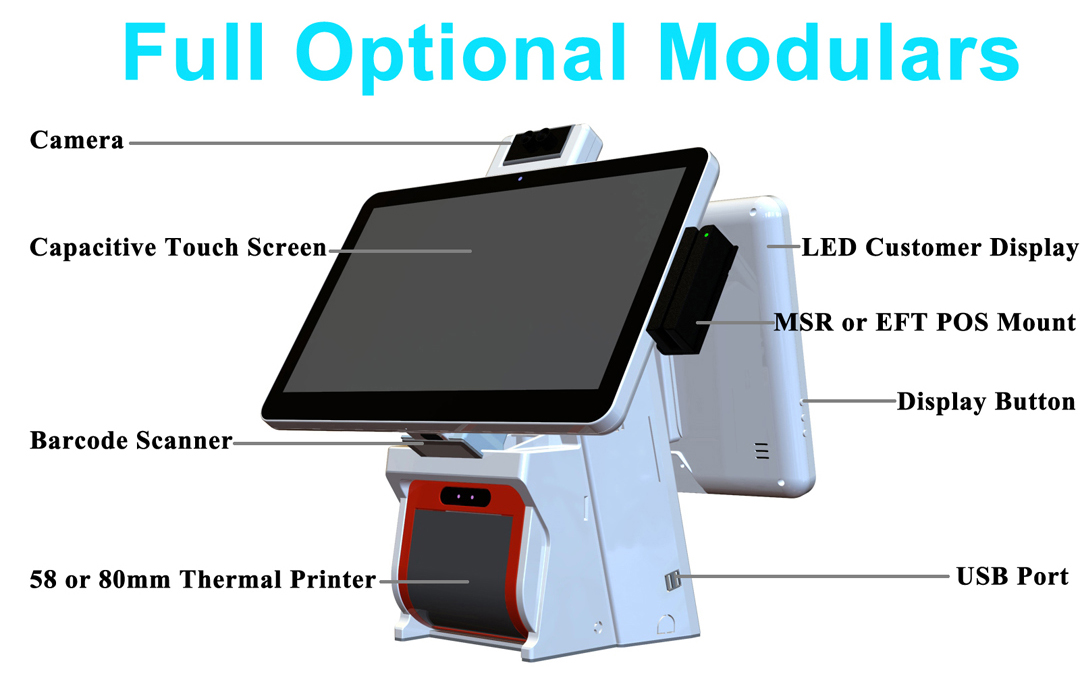PTKSAI-Professional Dual Screen All-in-one Pos System Cash Register-7