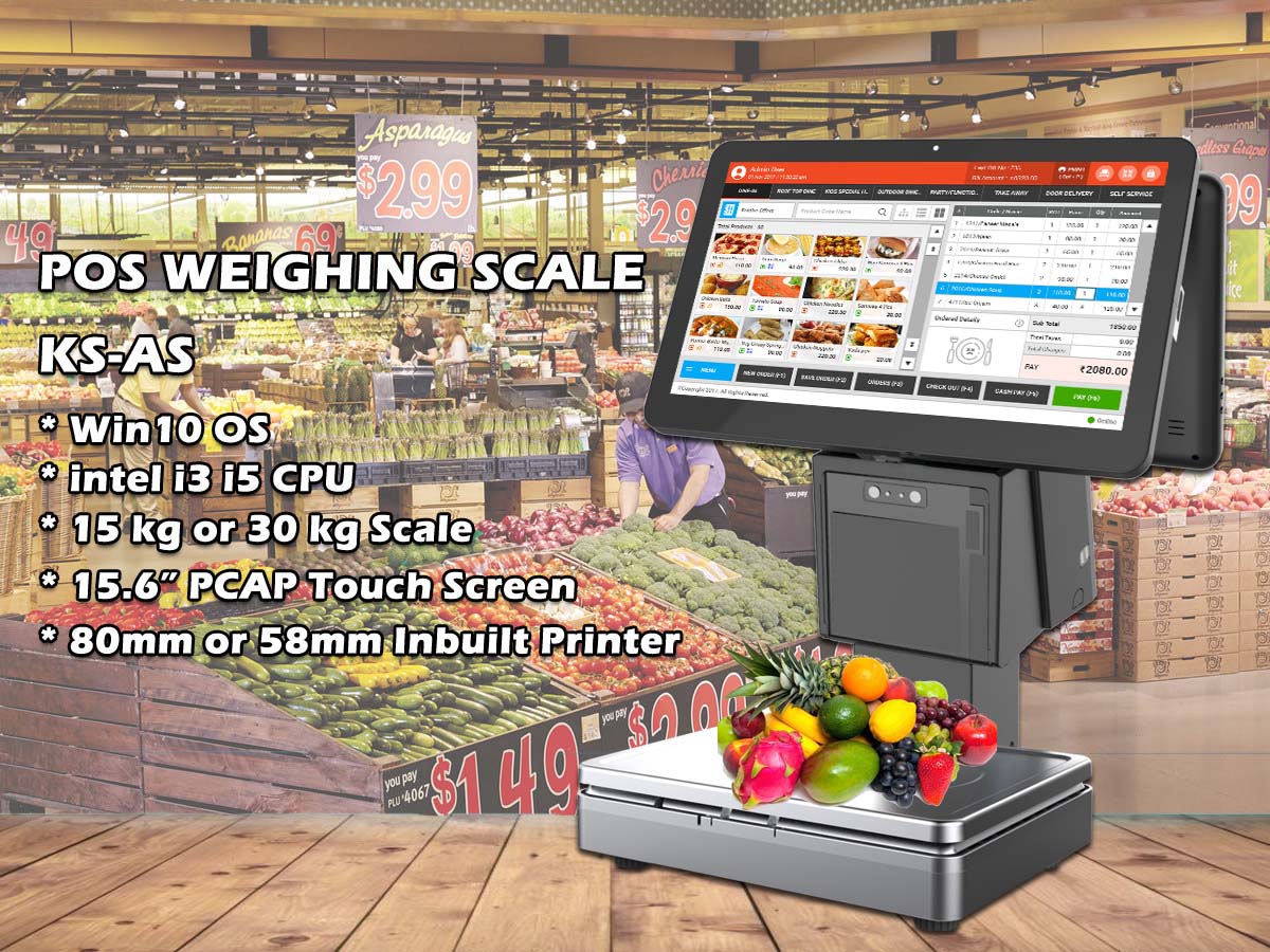 product-PTKSAI-156-inch Windows Dual Screen All In One POS Weighing Scale KS-AS for Supermarket Gro