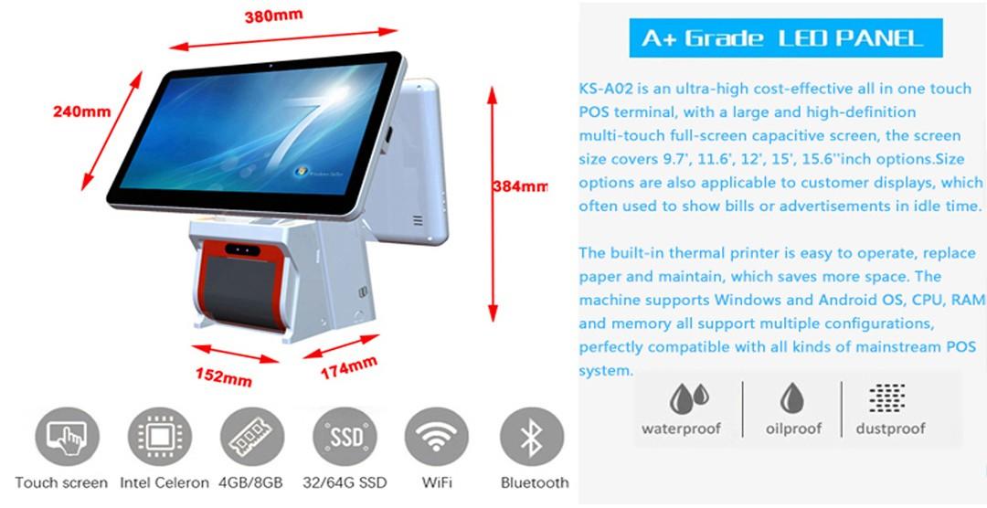 PTKSAI-Professional Dual Screen All-in-one Pos System Cash Register-1